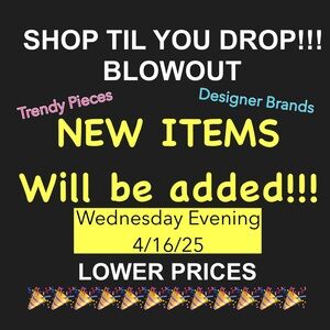 NEW ITEMS FOR SALE COMING SOON!